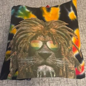 Rasta Tie Dye Multicolor Lion Graphic Hoodie